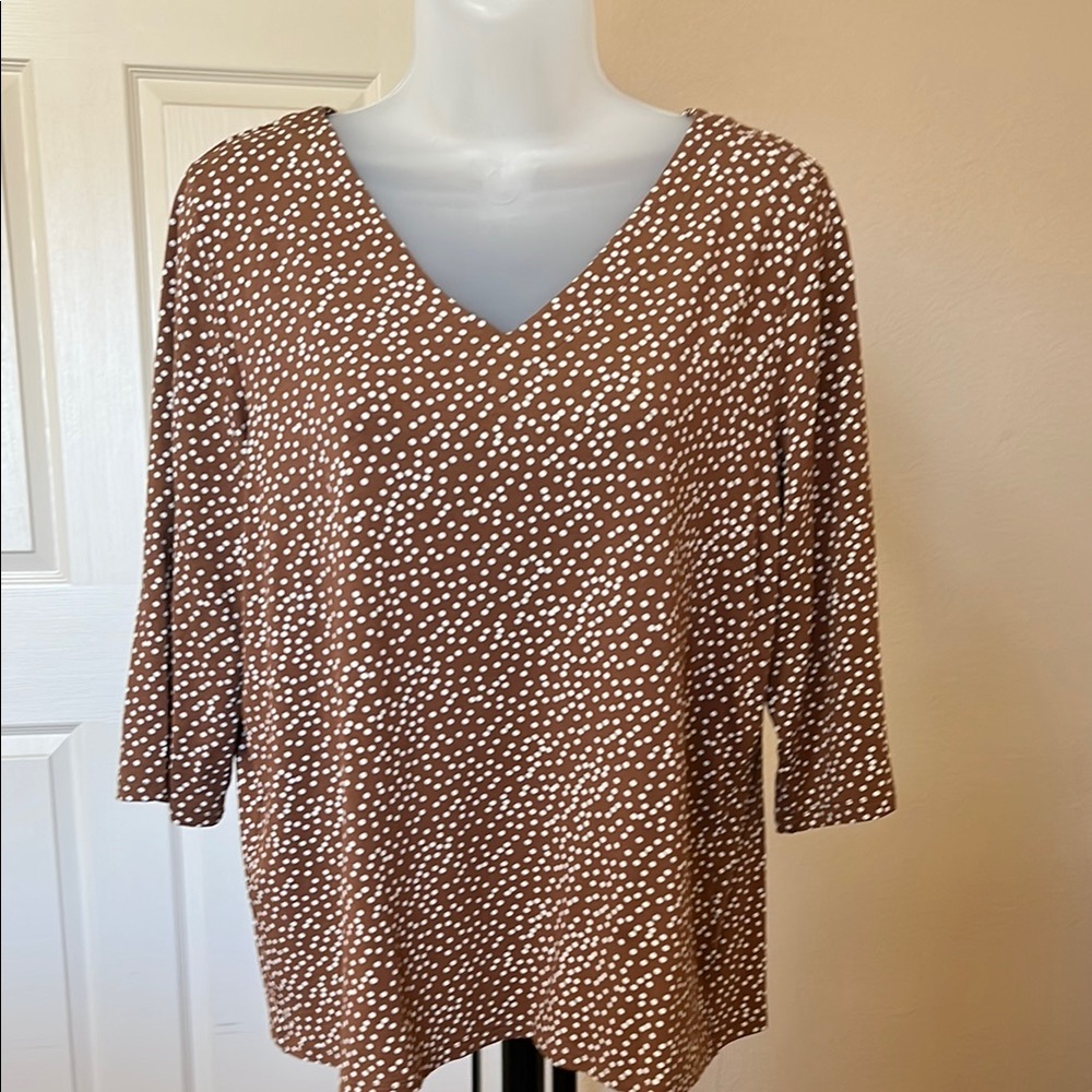 COJ Jill Brown Polka Dot Women's Top